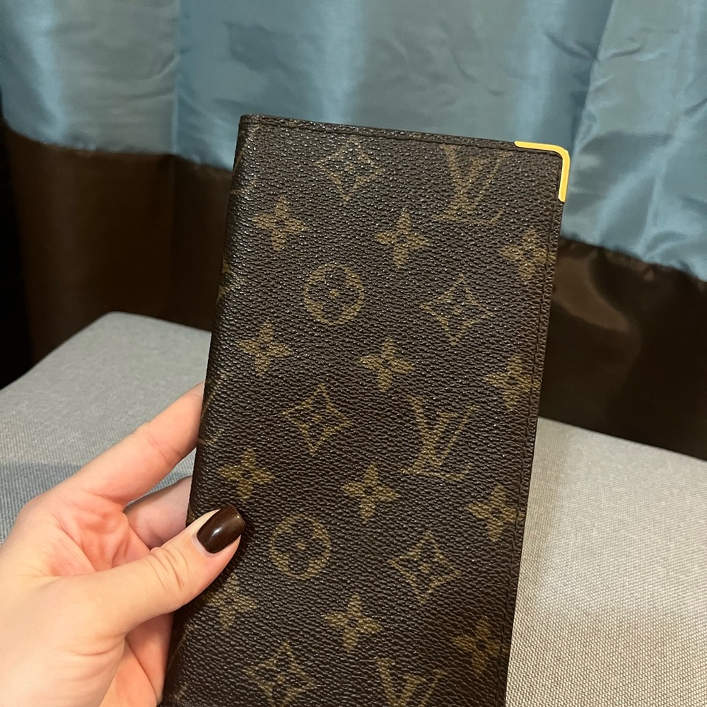Louis Vuitton Dark Brown Card Holder with Gold Accent